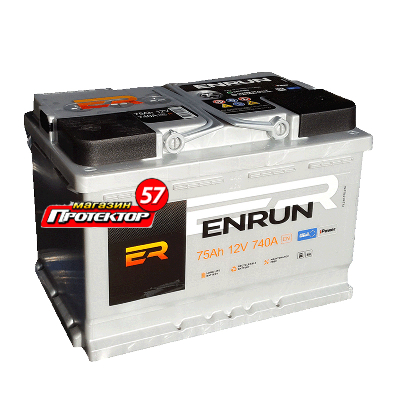 Аккумулятор ENRUN Standard 75 А/ч R+ обратная Стандартные