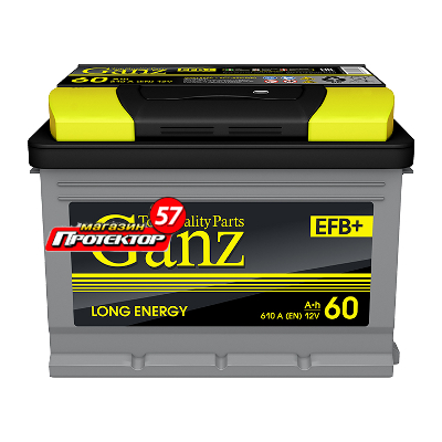 Аккумулятор GANZ EFB 60 А/ч Обратная 242x175x190 EN610 А стандартные