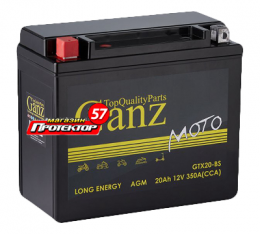 Аккумулятор GANZ 20 А/ч L+ Прямая EN350A 177x88x155 Болтовые мото