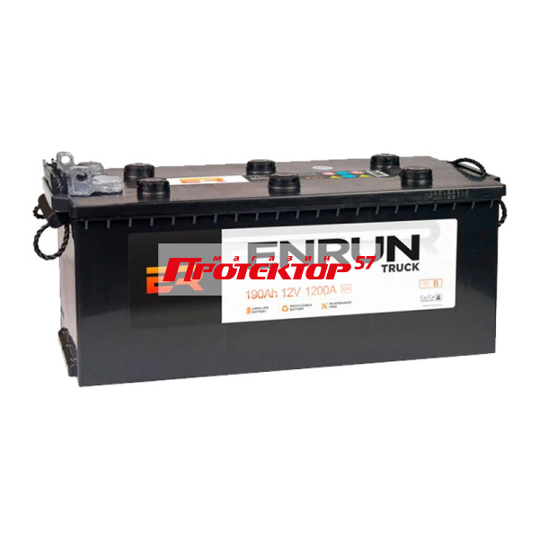 Аккумулятор ENRUN Truck 190 А/ч R+ Обратная полярность EN1250A 510x218x225 Болтовое грузовое