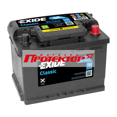 Аккумулятор EXIDE 54 А/ч R+ обратная EN500A 242x175x175 Стандартные