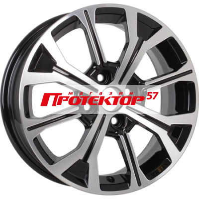 Диск 6x15 4x100 ET50 D60.1 KDW KD1549 Black Front Polished 