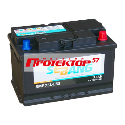 Аккумулятор SEBANG SMF 75 А/ч R+ обратная EN700A 277x175x175 Стандартные