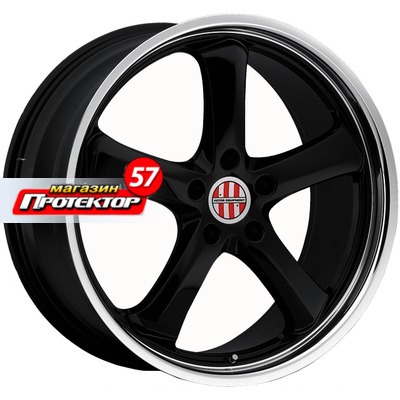 Диск 9.5x19 5x130 ET49 D71 Victor Turismo Gloss Black Mirror Cut Lip