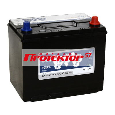 Аккумулятор Topla Top 75 А/ч R+ Обратная EN740A 261x175x225 Выносные