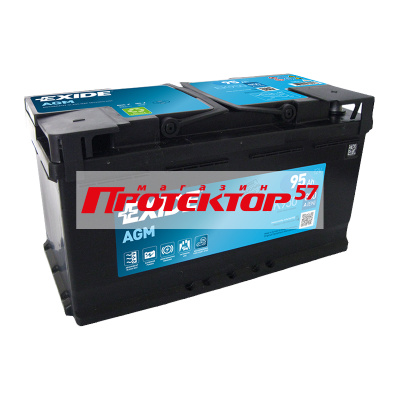 Аккумулятор EXIDE MICRO-HYBRID 95 А/ч R+ обратная EN850А 353x175x190 Стандартные