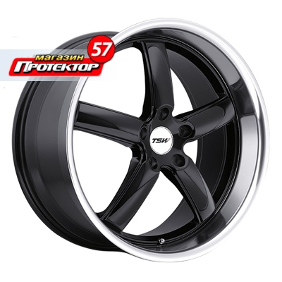 Диск 8x17 5x112 ET45 D72 TSW Stowe Gloss Black Mirror Lip