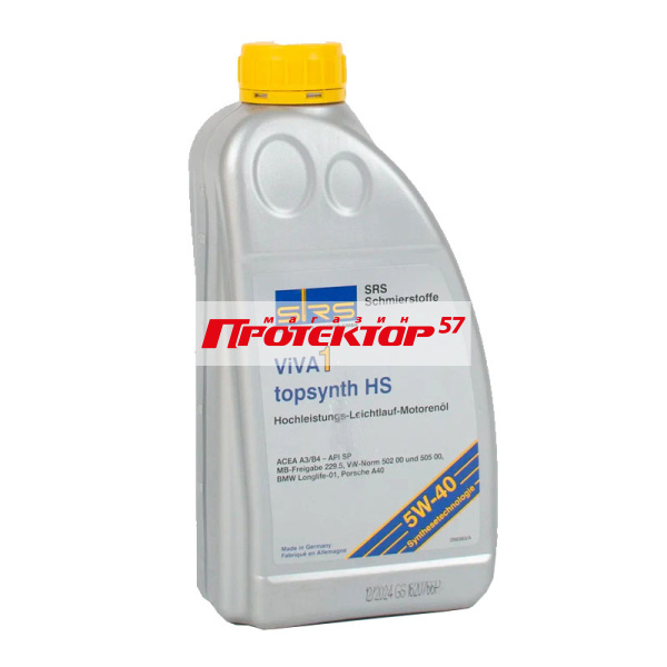 Масло моторное SRS VIVA 1 topsynth HS 5W40 SP A3/B4 Синтетическое 1л