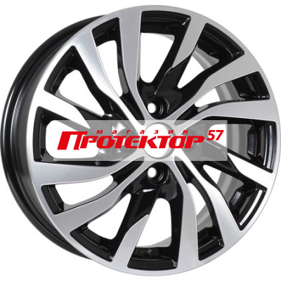 Диск 6x15 4x100 ET40 D60.1 KDW KD1546  Black Front Polished 