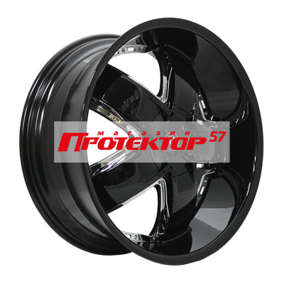 Диск 9.5x22 6x139.7 ET30 D78.1 HARP Y-18 glossy-black__chrome-attachment