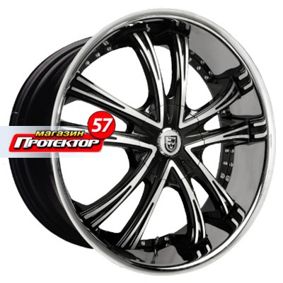Диск 9x22 5x112 ET35 D74.1 Lexani LSS55 Black/Machined/Chrome Lip