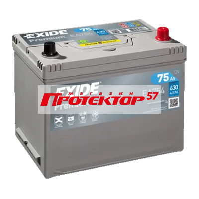 Аккумулятор EXIDE Premium 75 А/ч R+ Обратная EN630A 272x170x225 Выносные