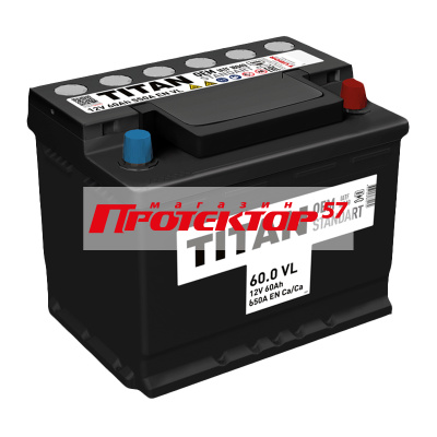 Аккумулятор TITAN 60 А/ч R+ Обратная EN650A 242x175x190 Стандартные