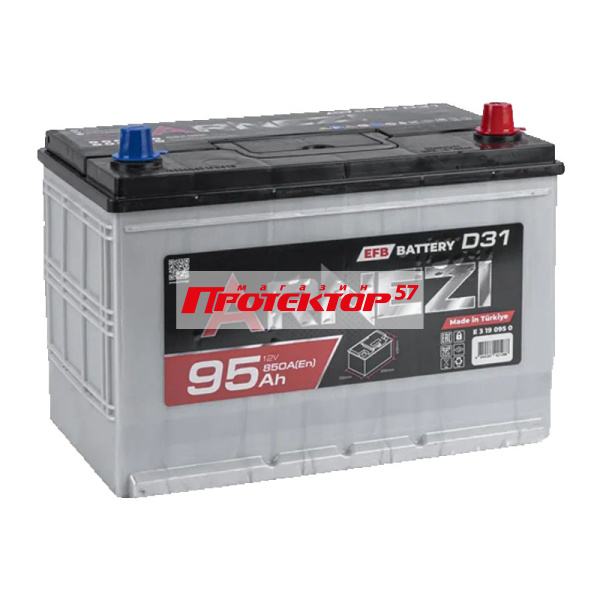 Аккумулятор ARNEZI EFB JIS Start-stop 95 А/ч R+ Обратная полярность EN850A 306x176x225 Выносные