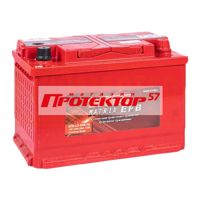 Аккумулятор Dynex Matrix EFB 74 А/ч R+ обратная EN560A 243x175x190 Стандартные