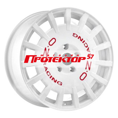 Диск 7x17 5x114.3 ET45 D75 OZ Racing Rally Racing Race White + Red Lettering