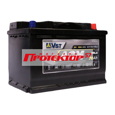 Аккумулятор VST AGM 70 А/ч R+ обратная EN720А 278x175x190 Стандартные