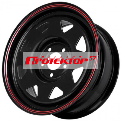 Диск Штампованный 7x16 PCD 5x139.7 ET0 D108.6 Grizzly штамп Shinning Black With 2 Red Line