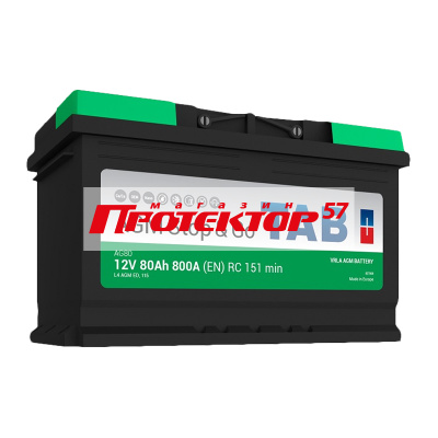 Аккумулятор AOKLY AGM Stop&Go 80 А/ч R+ обратная EN800A 316x176x190 Стандартные