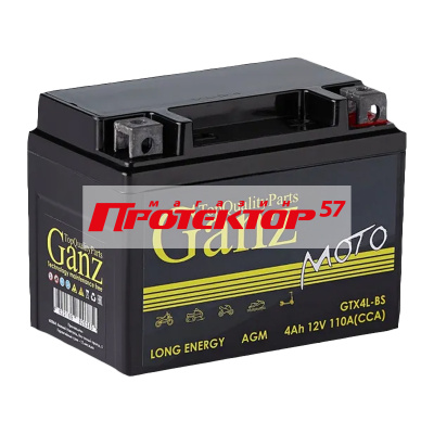 Аккумулятор GANZ 4 А/ч R+ обратная EN110A 113x70x89 Болтовые мото