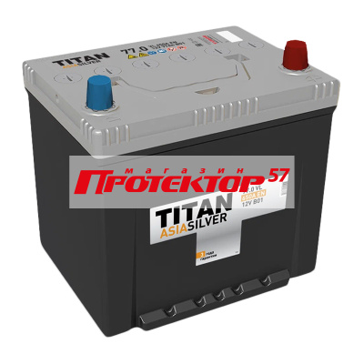 Аккумулятор TITAN ASIASILVER 77 А/ч R+ обратная EN650A 258x175x221 Выносные