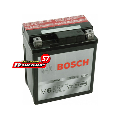 Аккумулятор Bosch 6 А/ч R+ обратная EN50A 114x71x131 Болтовые мото