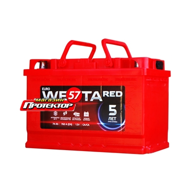 Аккумулятор WESTA 74 А/ч R+ обратная EN760A 276x175x190 Стандартные