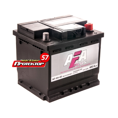 Аккумулятор AFA Plus 45 А/ч R+ обратная EN400A 207х175х190 Тонкие вынос.
