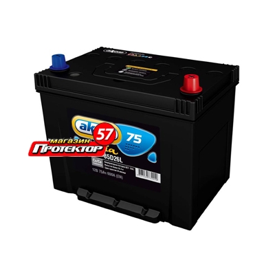 Аккумулятор AKOM Asia 75 А/ч R+ обратная EN520A 260x173x225 Стандартные