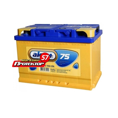 Аккумулятор AKOM Standart 75 А/ч L+ прямая EN750A 278х175х190 Стандартные