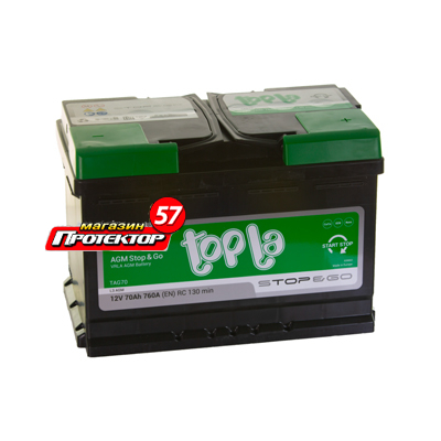 Аккумулятор TOPLA Agm 70 А/ч R+ обратная EN760A 278x175x190 Стандартные