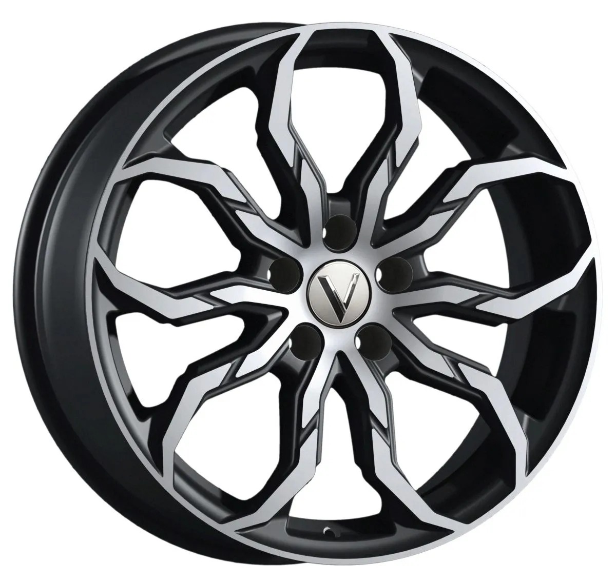 Диск Литой 7.5x18 PCD 5x114.3 ET38 D67.1 Вектор B234 Алмаз черный