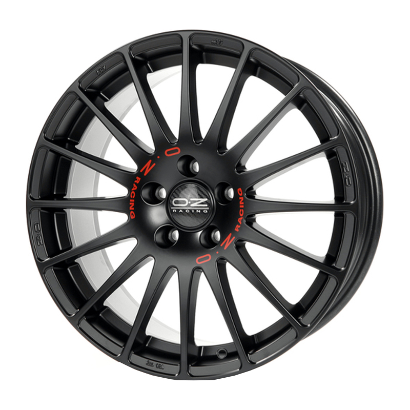 Диск 6.5x15 4x108 ET25 D65 OZ Racing Superturismo GT Matt Black + Red Lettering