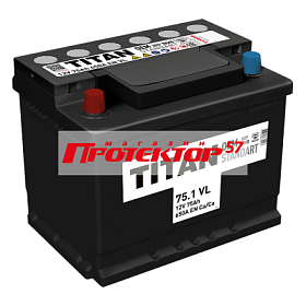 Аккумулятор TITAN Standart 75 А/ч L+ прямая EN650A 276x175x190 Стандартные