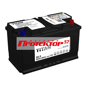 Аккумулятор TITAN AGM Stop&Go 80 А/ч R+ Обратная EN800A 314x175x190 Стандартные