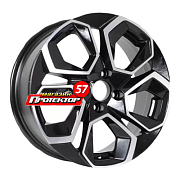 Диск 6.5x16 4x100 ET45 D60.1 KDW KD1620 Black Front Polished