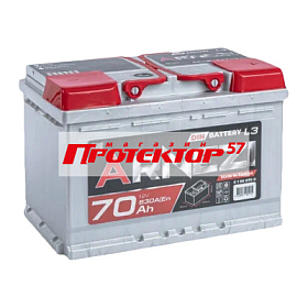 Аккумулятор ARNEZI DIN SMF 70 А/ч R+ обратный EN630А 278x175x190 Стандартные