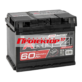 Аккумулятор ARNEZI AGM Start-stop 60А/ч R+ Обратный EN680А 242x175x190 Стандартные