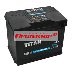 Аккумулятор TITAN Classic 60 А/ч L+ прямая EN510A 242x175x190 Стандартные