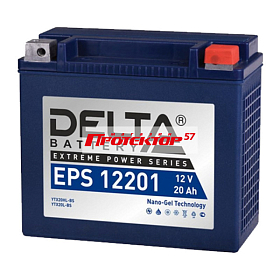 Аккумулятор DELTA Battery AGM 20 А/ч R+ Обратная полярность EN260A 176x87x154 Болтовое мото