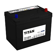Аккумулятор Titan AGM Stop&Go 75 А/ч R+ Обратная полярность EN650A 258x175x223 Стандартные