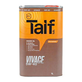 Taif VIVACE 5W40 SN/CF Синтетическое 1л
