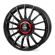 Диск 8x18 5x114.3 ET45 D75 OZ Racing Superturismo Evoluzione Gloss Black + Red Lettering