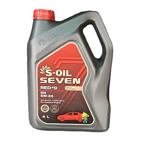 S-Oil SEVEN RED #9 5W20 SN синтетическое 4л