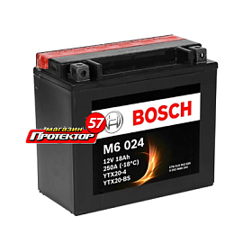 Аккумулятор Bosch M6 Agm 18 А/ч L+ прямая EN250A 175x87x155 Выносные