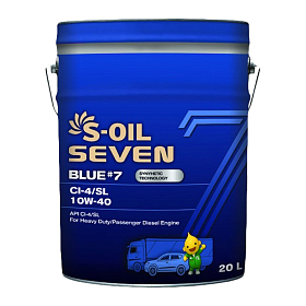 S-Oil SEVEN BLUE #7 10W40 CI-4/SL E7 синтетическое 20л