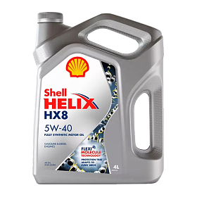 SHELL Helix HX8 5W40 CF/SM B3/B4/A3 Синтетическое 4л