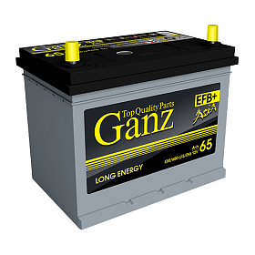Аккумулятор Ganz ASIA EFB 65 А/ч R+ Обратная EN550A 232x175x225 Выносные