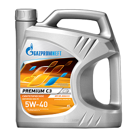 Gazpromneft Motor Oil Premium C3 5W40 синтетическое 4л