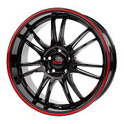 Диск 7x17 5x114.3 ET48 D71.6 Dotz Shift pinstripe red BKRL